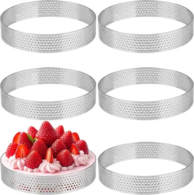 Productafbeelding van Taartvorm 6 stuks 10 cm, RVS, voor mini taarten, voor bakken
