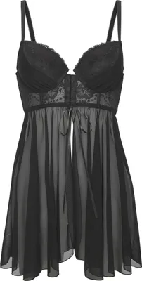 Produktbild von LASCANA Negligé schwarz Größe 75 Cup E