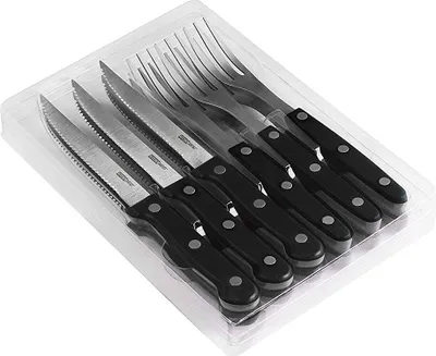 Obrázek produktu pro Sada 12 kusů potažených černým steakem MEC113N