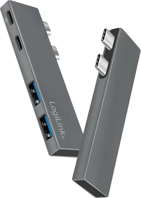 Produktbild von LogiLink USB 3.2 Gen2x2 Hub, 4-port, PD, for MacBook and iPad, silver