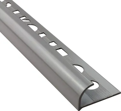 Produktbild von Alu Viertelkreis Profil Fliesenschiene eloxiert grau 2,7m 12mm matt