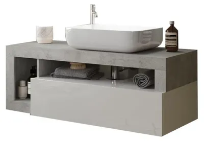 Immagine prodotto di Mobile da bagno sospeso con un lavabo e 1 cassetto, collezione BURA
