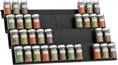 Obrázek produktu pro Stojan na bylinky do zásuvky, sada 8 kusů - výsuvný organizér na bylinky se 4 policemi