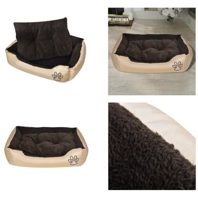 Produktbild von vidaXL Hundebett Beige und Braun XXL - Hundebett - Hundebetten - Kundekissen - Hundesofa