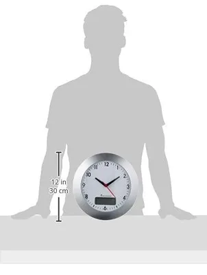 Produktbild von TFA-Dostmann 98.1092, Wand, Digitale Uhr, Rund, Silber, AA, 1,5 V
