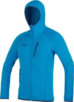 Thermojacke "Dragon" von DirectAlpine in Blau; mit Kapuze und Reißverschlusstaschen.