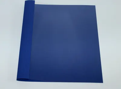 Produktbild von Ösenmappe, Lederstruktur, 12 mm, Farbe dunkelblau (königsblau), glasklare Folie, VPE= 100 St.