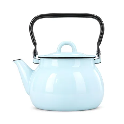 Produktbild von Emajlo Olkusz | Emaille-Wasserkessel 2,5 l – Pastellblau – Traditionelle Teekanne für heiße Getränke