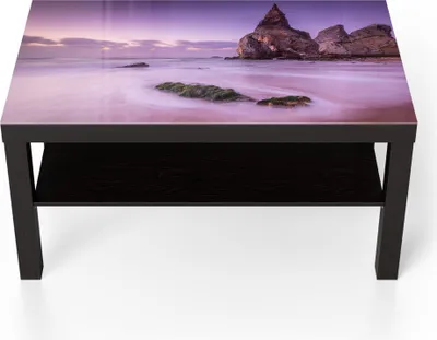 Produktbild von DEQORI Couchtisch 90x55 cm Schwarz 'Dämmerungswächter' Glas Beistelltisch Glastisch modern