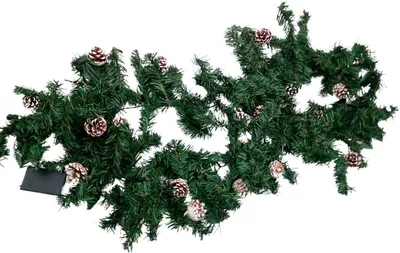 Produktbild von LED Tannengirlande 180cm Weihnachtsdeko Weihnachtsgirlande Tannenzapfen Kugeln, Design:Kienapfel