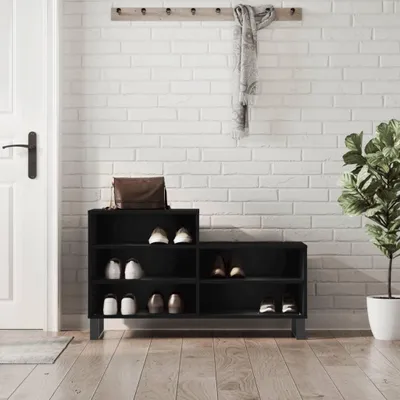 Immagine prodotto di vidaXL Portascarpe nero 102x36x60 cm Materiale a base di legno