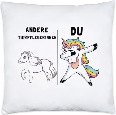 Produktbild von Andere Tierpflegerinnen Du Kissen Inkl. Füllung Pferd Einhorn Humor Lustig Unicorn Geschenk Apotheke