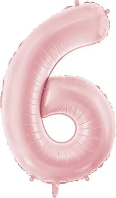 Immagine prodotto di Palloncino in foil numero "6", 86 cm, rosa chiaro