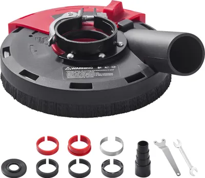 Immagine prodotto di SucceBuy cofano di aspirazione per smerigliatrice angolare, adatto per 100-125 mm con 6 dischi di serraggio