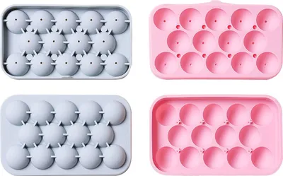 Produktbild von 2er-Pack Runde Eiswürfelform, Eiswürfelform für Gefrierschrank, Mini-Kreis-Eiswürfelform, Herstellung von 1,1 Zoll x 28 Stück Kugel-Eiswürfelform zum Kühlen von Cocktails, Whisky, Tee und Kaffee