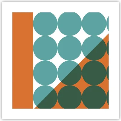 Produktbild von Poster - Poster ohne Rahmen - Koliken Türkis Orange - 40x40 cm - Wand Bild - Wanddeko - Wandbilder - Kunstposter - Wandposter - Bilder - Kunstdruck - Wanddekoration - Wandbild - P2XAC40x40-4606