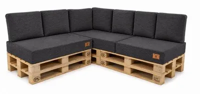 Immagine prodotto di 78 Set di cuscini per pallet, 10 pezzi, 120x80 cm, velluto a coste | Cuscini di alta qualità per sedute su pallet Euro