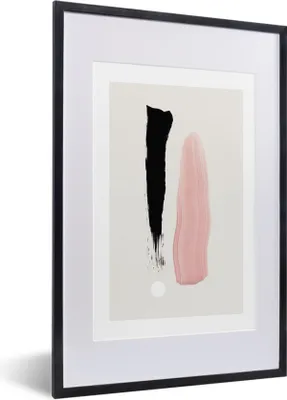 Produktbild von MuchoWow® Gerahmtes Poster Farbe - Pastell - Gestaltung 40x60 cm - Poster mit Schwarzem Bilderrahmen Wandposter Rahmen Foto Bilder - Poster in Rahmen