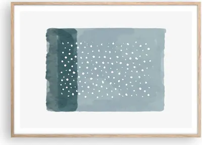 Produktbild von Gerahmtes Poster - Rahmen in heller Eiche - Aquarell Modern Blau - 100x70 cm - Wand Bild - Wanddeko - Wandbilder - Kunstposter - Wandposter - Bilderrahmen - Bilder - Kunstdruck - P2NAA100x70-4550