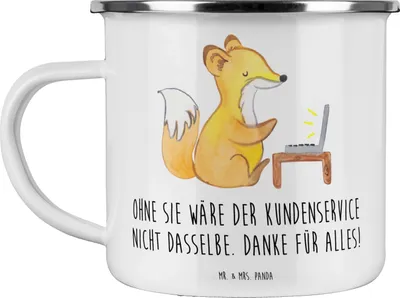 Produktbild von Mr. & Mrs. Panda Campingbecher Kundendienstmitarbeiter Dankeschön - Weiß - Geschenk, Kaffeepott, unsichtbare Helden, Pott, Bedanken, Freundlichkeit, Teetasse, Dankbarkeit