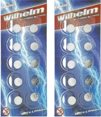 Produktbild von 20 x CR1220 WILHELM Blister Lithium Knopfzelle 3V 40mAh ø12x2,0mm Batterie DL1220