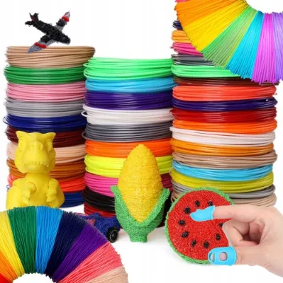 Produktbild von 3D Stifte Nachfüllungen 40Farben 200 Meter, 3D Stifte Filament PLA 1.75mm für 3D Pen 3D Drucker Refills, Jede Farbe 5m