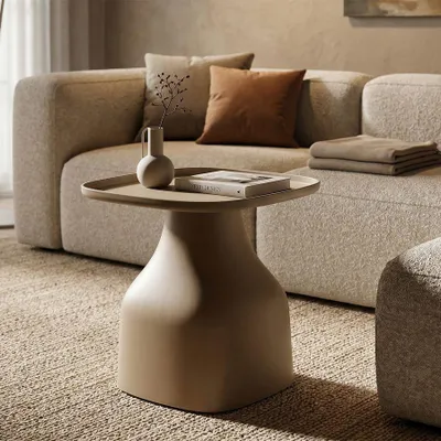 Obrázok produktu pre Príručný stolík z plastu vo farbe taupe 48x48x50 cm