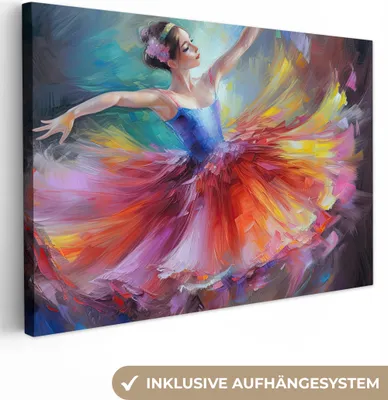 Obrázok produktu pre OneMillionCanvasses® - Maľba na plátne - 150x100 cm, Maľba - Olejomaľba - Tanec - Baletka, Nástenné umenie Print Wall Decor - Foto na plátne - Maľba na drevenom ráme