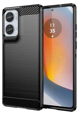 Produktbild von Für Motorola Moto G85 5G Carbon Brushed Design Textur TPU Handy Hülle Schwarz
