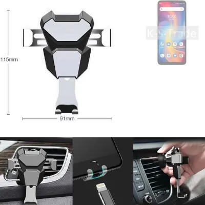 Produktbild von K-S-Trade Lüftungshalterung kompatibel mit UMIDIGI A13 Pro kompakte Handy-Halterung Lüftungsschlitz Lüftungsgitter Autohalterung KFZ Auto-Halterung