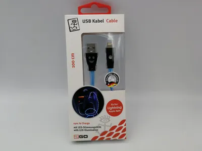 Produktbild von 2GO USB Lade-/Datenkabel lightn. m.bl. LED-Beleuchtung  1m