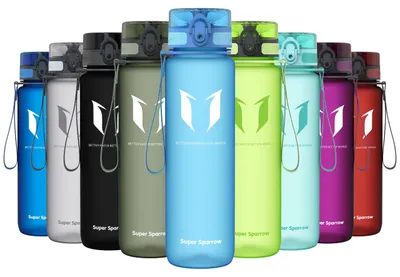 Produktbild von Super Sparrow Trinkflasche - Tritan Wasserflasche - 1000ml - BPA-frei - Ideale Sportflasche - Sport, Wasser, Fahrrad, Fitness, Uni, Outdoor - Leicht, Nachhaltig