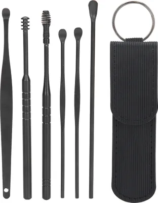 Produktbild von Tragbarer Ohrstöpsel-Löffel, Ohrenschmalz-Entfernungswerkzeug-Set, Edelstahl-Spiralwachs-Reiniger-Set