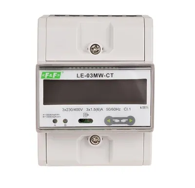 Immagine prodotto di F&F | Contatore Di Energia Trifase LE-03MW-CT - Elettronico - RS-485 - Modbus RTU - Programmabile