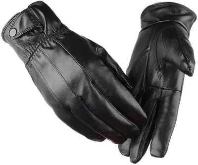 Produktbild von Winter-Fahrradhandschuhe für Damen und Herren, schwarz, Kunstleder, winddicht, warm gefüttert, ideal für Autofahren und Outdoor-Aktivitäten