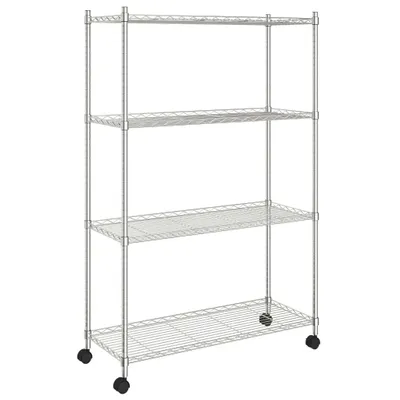 Produktbild von Lagerregal mit 4 Böden und Rollen 90x35x142 cm Chrome 200 kg