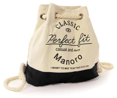 Image de Manoro Femme Sac à dos Sac à main Sac en toile blanc noir OTK216S