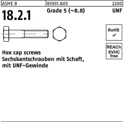 Produktbild von Reyher  Hex cap screws 83931Grade 5 1/4-28 UNFx3 1/4 (200 Stück)