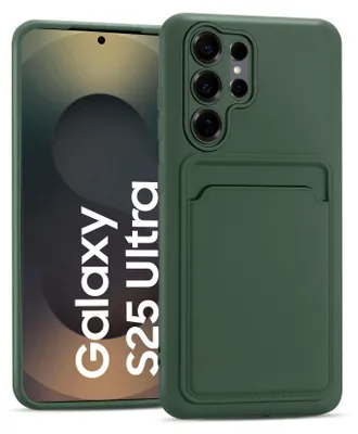 Obrázek produktu pro Pouzdro na mobilní telefon pro Samsung Galaxy S25 Ultra cover silikonový ochranný kryt se slotem na kartu Slim Wallet Case, zelené
