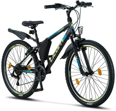 Produktbild von Licorne Bike Guide Premium Mountainbike Shimano,Farbe:Schwarz/Blau/Lime;Zoll:26