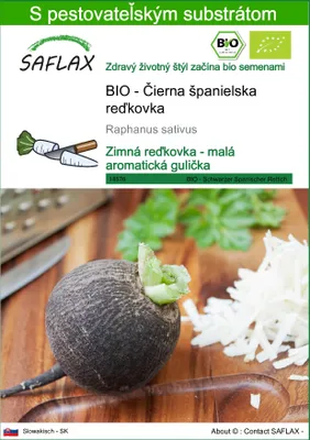Obrázok produktu pre SAFLAX - BIO - Čierna španielska reďkovka - Raphanus sativus - 100 Semená - S pestovateľským substrátom bez klíčkov