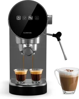 Produktbild von Klarstein Espresso Siebträgermaschine mit Milchaufschäumer, 0,9L Retro Mini-Espressomaschine mit Siebträger, 1360 Watt Kaffeemaschine Klein, Kaffeemaschine für Cappuccino, Latte & Macchiato