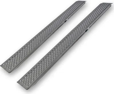 Produktbild von TRUTZHOLM 2x Auffahrrampe 200 cm Tragkraft 400 kg Alu profiliert Verladerampe Motorradrampe grau