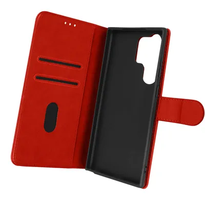 Immagine prodotto di Avizar, custodia a libro in ecopelle con funzione stand per Samsung Galaxy S23 Ultra, colore rosso
