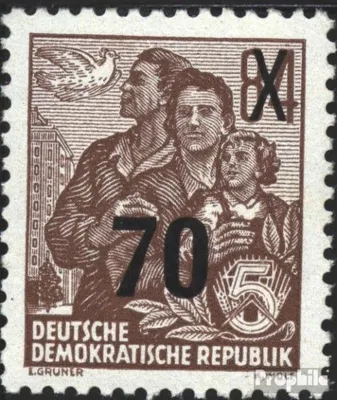 Produktbild von Briefmarken DDR 1954 Mi 442 postfrisch Fünfjahresplan (III) (neuer Wertaufdruck)