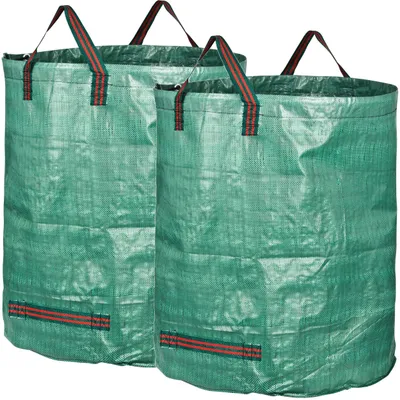 Obrázok produktu pre GardenMate 2X 500L Profesionálny záhradný vak s dvojitým dnom – Vak na lístie Stabilný vak na záhradný odpad – Záhradné vaky – Vak na lístie, skladacie vaky na zelený odpad, veľké, robustné, z polypropylénovej tkaniny 150GSM