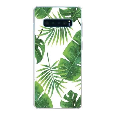 Produktbild von MuchoWow® Handyhülle Schutzhülle Hülle für Samsung Galaxy S10 Plus Tropisch - Blätter - Muster Silikon Softcase Handy Hülle - Schutzhülle