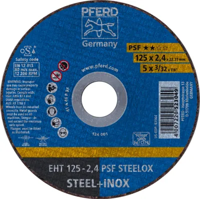 Image de PFERD Disque à tronçonner PSF STEELOX Ø 125 x 2,4 mm droit - 61721122