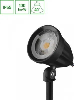 Produktbild von FLORI LIGERO LED Gartenspot Bodenstrahler mit Erdspieß IP65 6W Schwarz 3000K