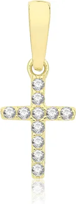 Image de Pendentif Femme Croix Or 375/1000 avec Oxyde de Zirconium - 18mm*13mm; TRS359879KY